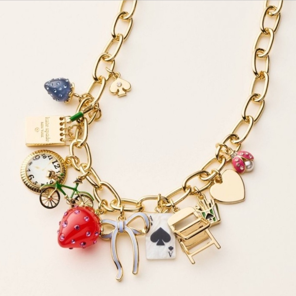 KATE SPADE X Target Gold Chain Charm Necklace Reinventing Nostalgia - Picture 8 of 16